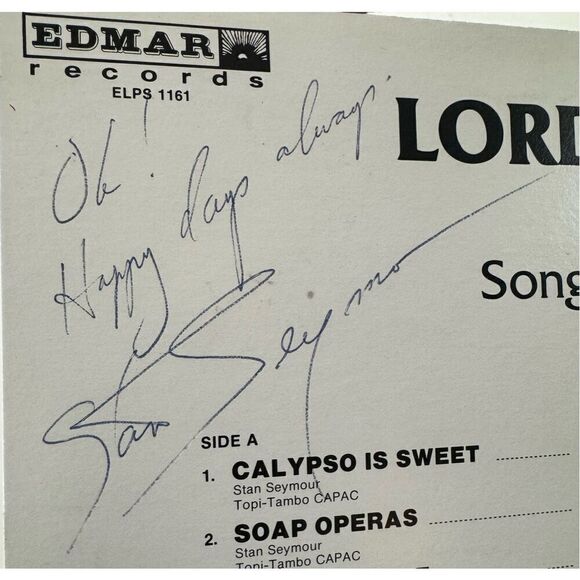 LP Lord Necktie Sings Songs of Bermuda (Edmar ELPS 1162) Canada - Signed - Picture 5 of 9